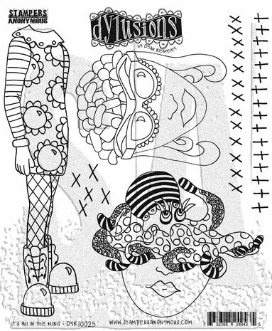 Stampers Anonymous It's All In The Mind Dylusions Cling Stamps (DYR10025) Stampers Anonymous It's All In The Mind Dylusions Cling Stamps (DYR10025)