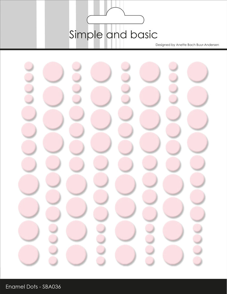 Simple and Basic Adhesive Enamel Dots Light Pink (96pcs) (SBA036)