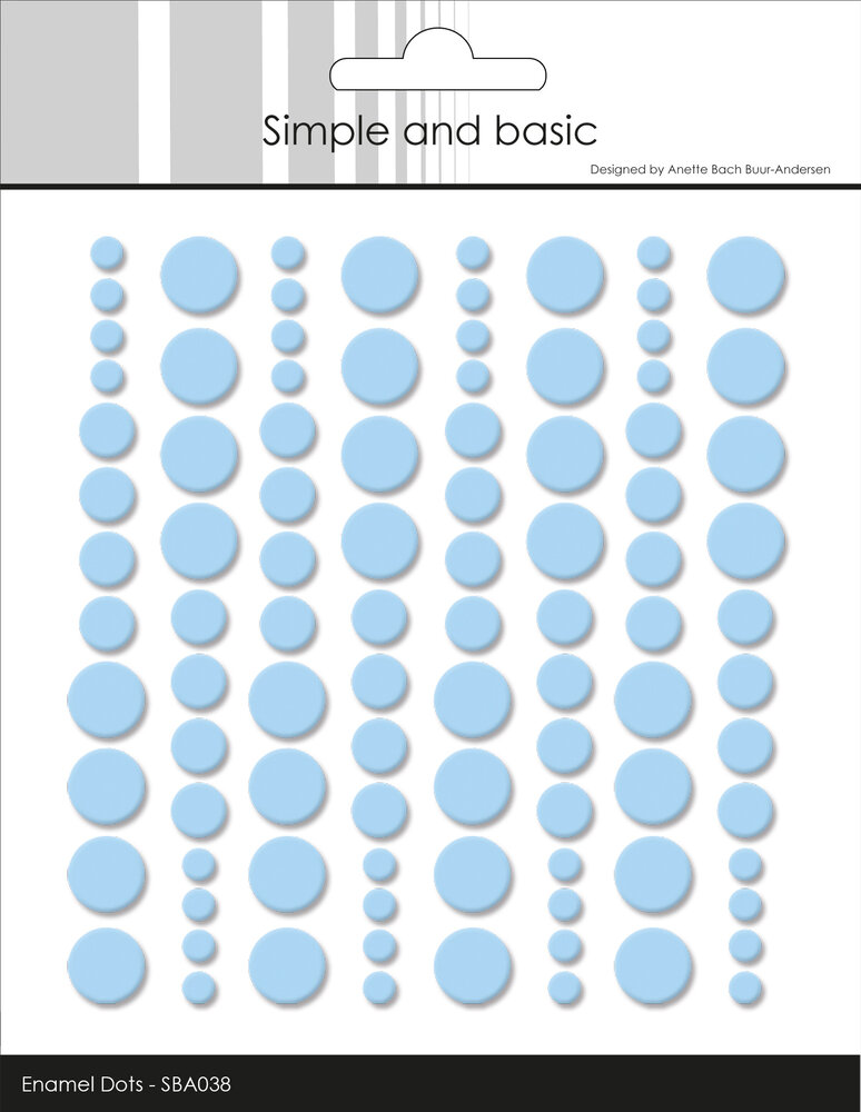 Simple and Basic Adhesive Enamel Dots Medium Blue (96pcs) (SBA038)