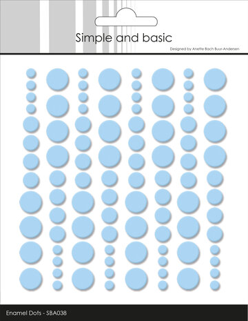 Simple and Basic Adhesive Enamel Dots Medium Blue (96pcs) (SBA038)
