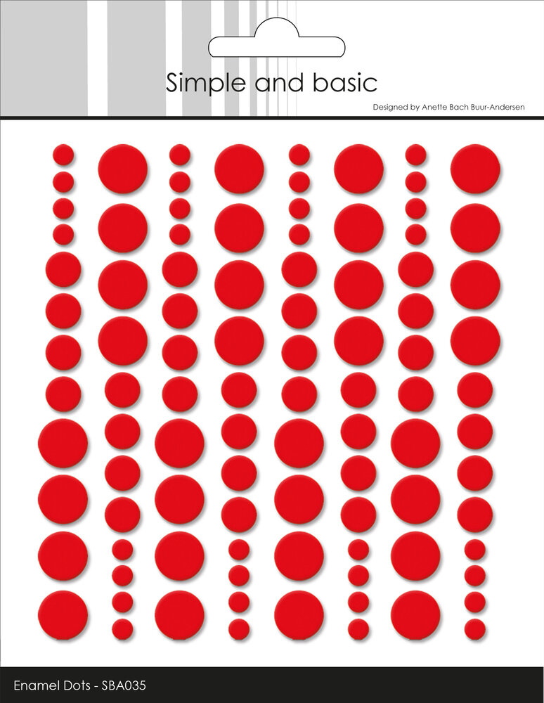 Simple and Basic Adhesive Enamel Dots Pink Red (96pcs) (SBA035)