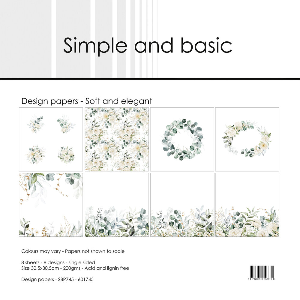 Simple and Basic Paper pad 12x12 Inch Soft and Elegant (SBP745) Simple and Basic Paper pad 12x12 Inch Soft and Elegant (SBP745)