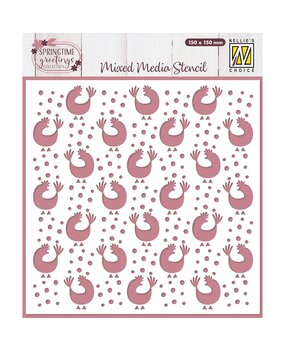 Nellie Snellen Mixed Media Stencil Hugs Chicken (MMS4K-088)