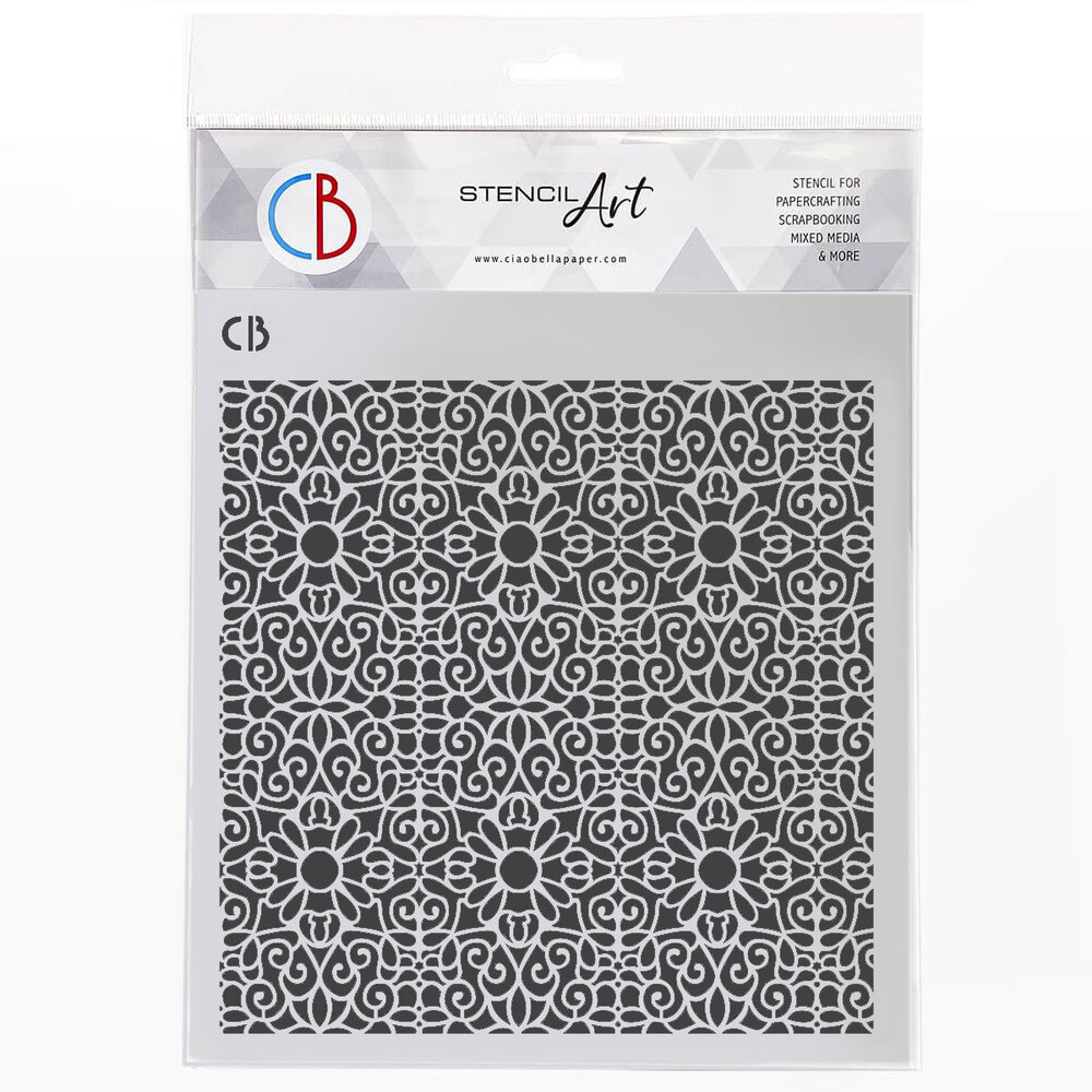 Ciao Bella Texture Stencil 8x8 Inch Macramé Effect (MS8-072) Ciao Bella Texture Stencil 8x8 Inch Macramé Effect (MS8-072)