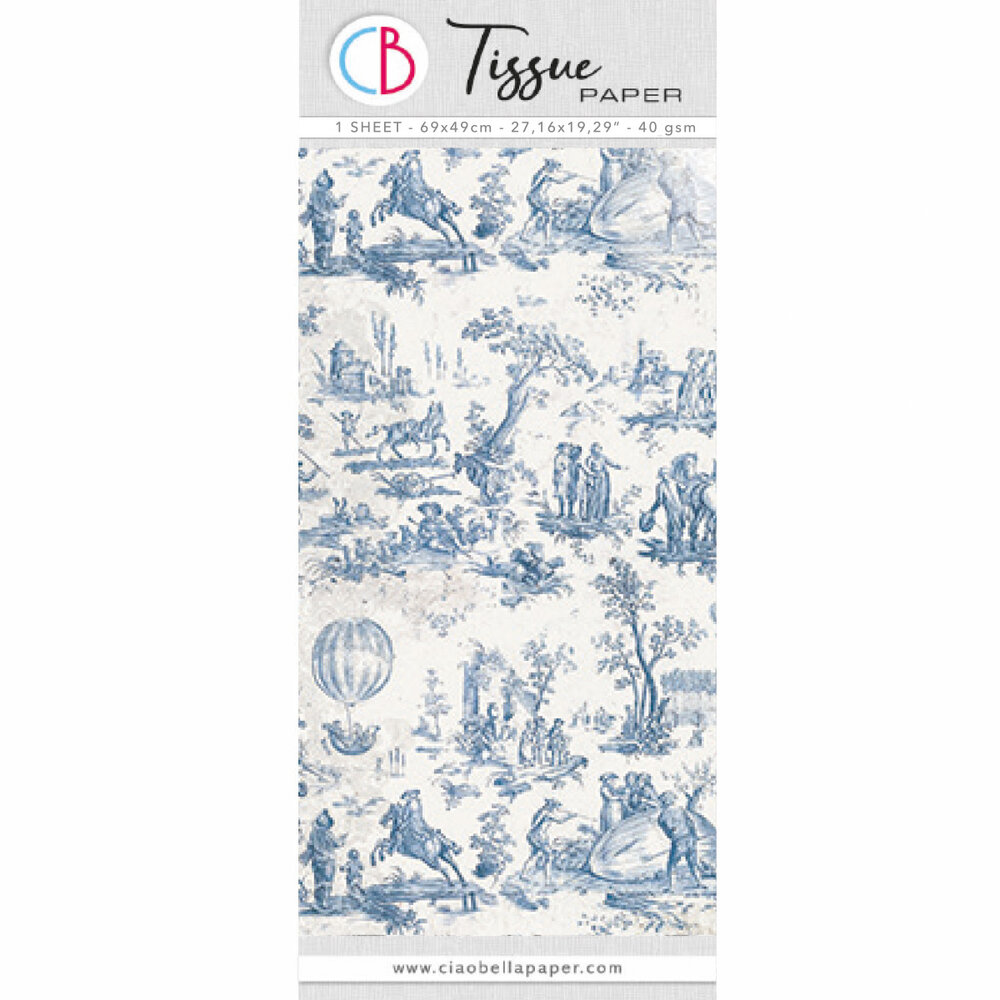 Ciao Bella Tissue Paper 69x49cm Toile de Jouy (HT018) (DISCONTINUED)