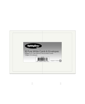 HobbyGros Storage Cards & Envelopes A7 Pure White (50pcs) (SS130)