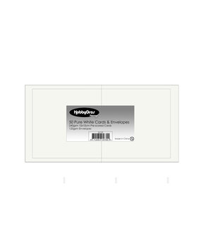 HobbyGros Storage Cards & Envelopes 10x10cm Pure White (50pcs) (SS129)
