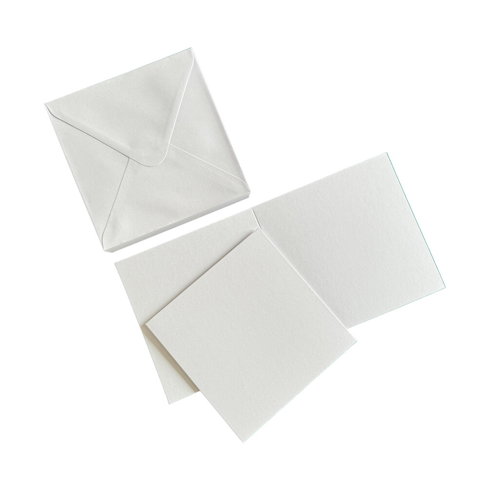HobbyGros Storage Cards & Envelopes 10x10cm Pure White (50pcs) (SS129)