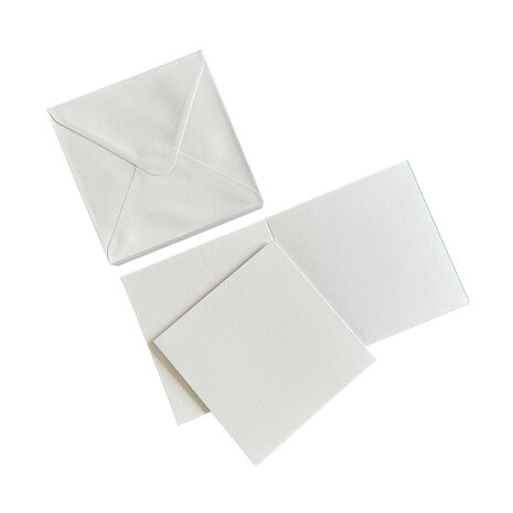 HobbyGros Storage Cards & Envelopes 10x10cm Pure White (50pcs) (SS129)