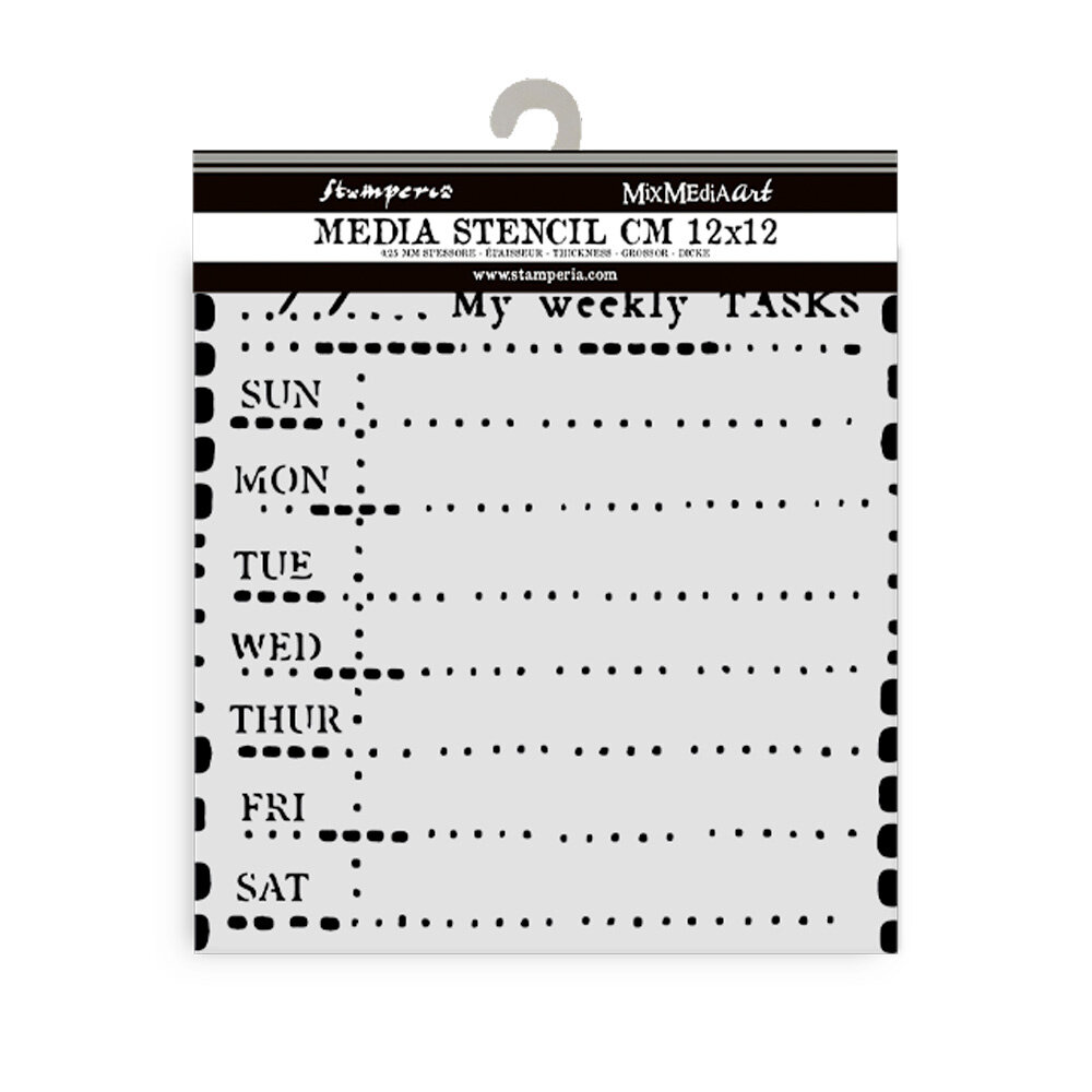Stamperia Diary Weekly Planner Thick Stencil 12x12cm (KSTDS23)