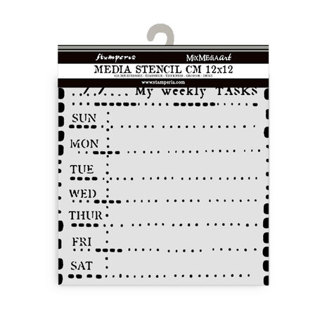 Stamperia Diary Weekly Planner Thick Stencil 12x12cm (KSTDS23)