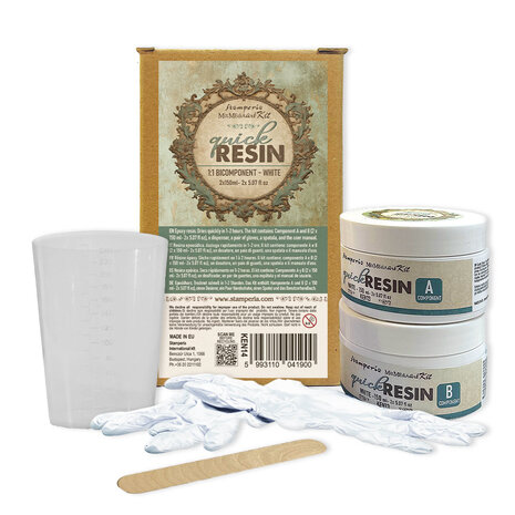 Stamperia Quick Resin 1:1 Bicomponent White (2x150ml) (KEN14) Stamperia Quick Resin 1:1 Bicomponent White (2x150ml) (KEN14)