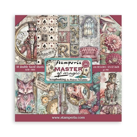Stamperia Master of Magic 12x12 Inch Paper Pack (SBBL166) Stamperia Master of Magic 12x12 Inch Paper Pack (SBBL166)