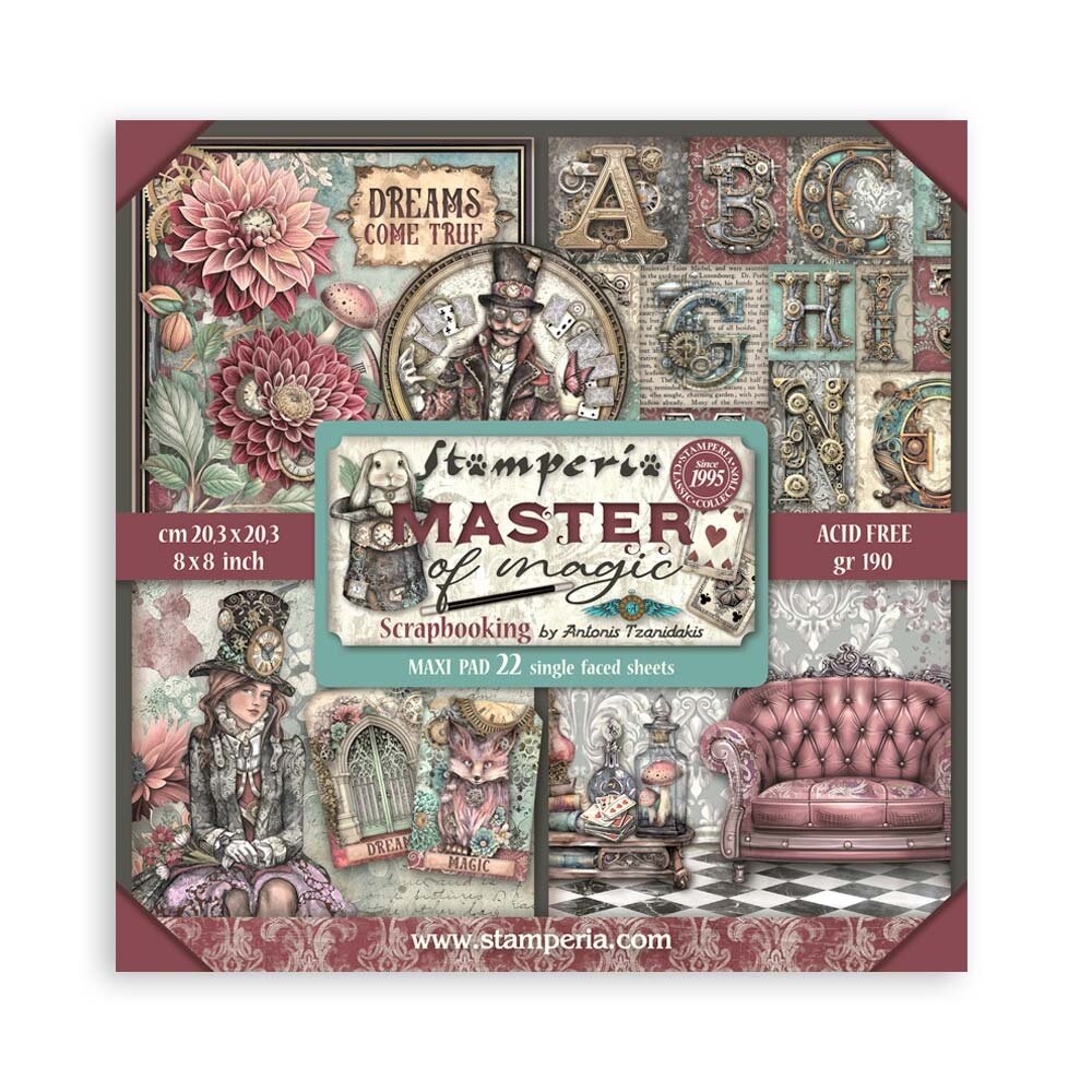 Stamperia Master of Magic 8x8 Inch Paper Pack Maxi (Single Face) (SBBSXB09) Stamperia Master of Magic 8x8 Inch Paper Pack Maxi (Single Face) (SBBSXB09)