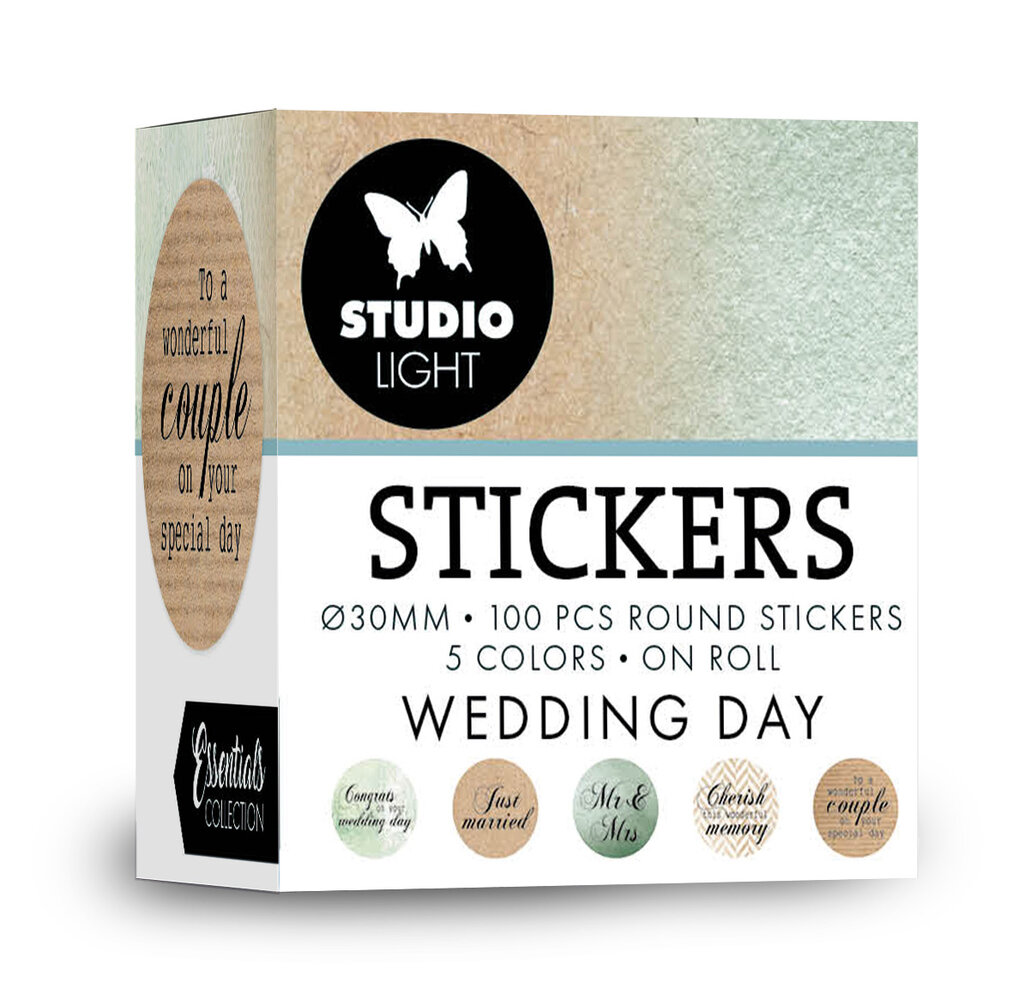 Studio Light Wedding Day ø30mm Round Stickers on Roll (100pcs) (SL-ES-STIC34) (DISCONTINUED)