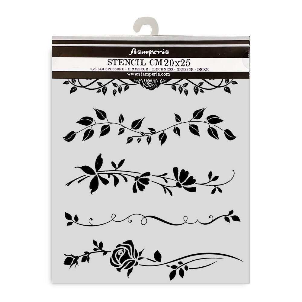 Stamperia Bordure Rose 20x25cm Thick Stencil (KSTD037) Stamperia Bordure Rose 20x25cm Thick Stencil (KSTD037)