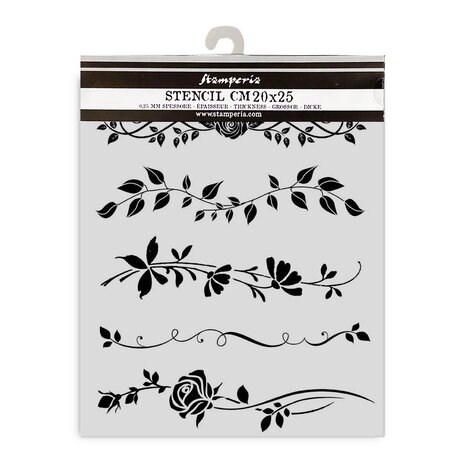 Stamperia Bordure Rose 20x25cm Thick Stencil (KSTD037) Stamperia Bordure Rose 20x25cm Thick Stencil (KSTD037)