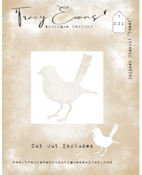 Tracy Evans Tweet 4x4 Inch Snippet Stencil (SS001)