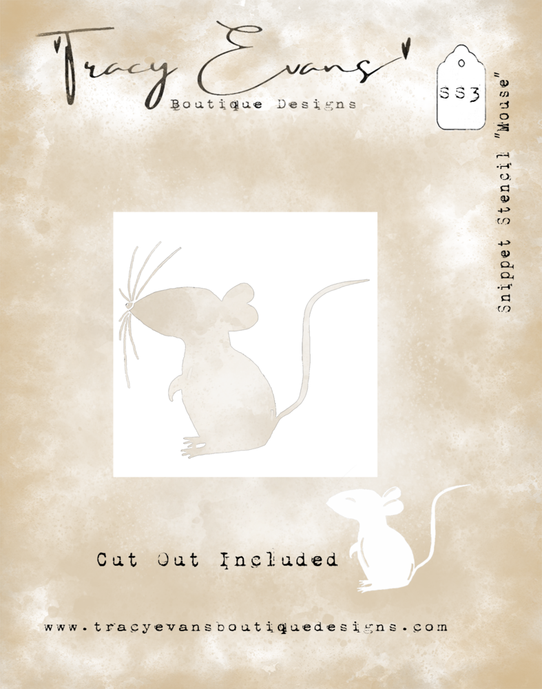 Tracy Evans Mouse 4x4 Inch Snippet Stencil (SS003)