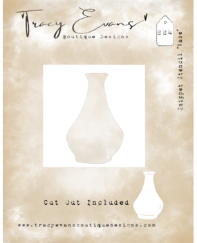 Tracy Evans Vase 4x4 Inch Snippet Stencil (SS004)
