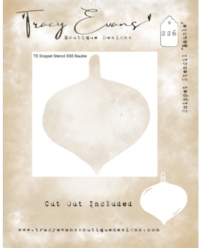 Tracy Evans Bauble 4x4 Inch Snippet Stencil (SS006)