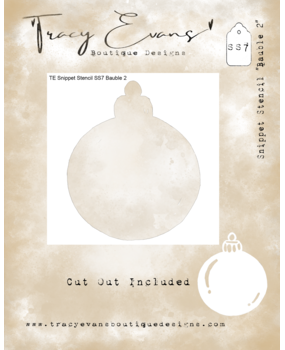 Tracy Evans Bauble 2 4x4 Inch Snippet Stencil (SS007)