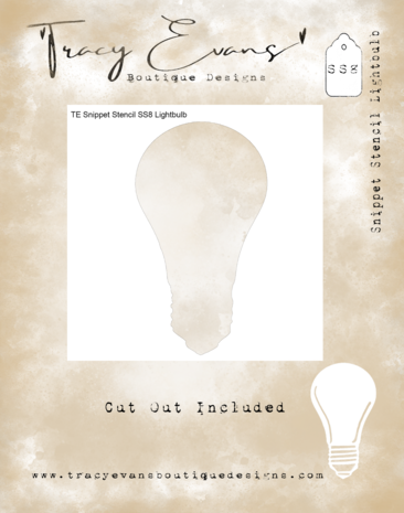 Tracy Evans Lightbulb 4x4 Inch Snippet Stencil (SS008)