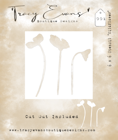 Tracy Evans Wildflower 6x6 Inch Stencil (ST001)
