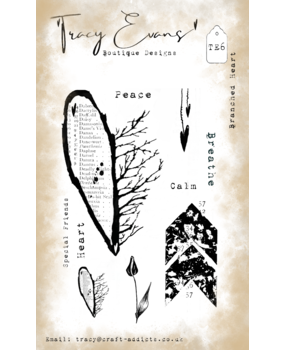 Tracy Evans Branched Heart A6 Stamp (TE006)