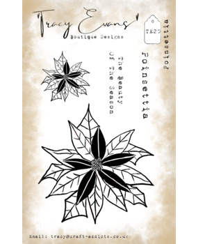 Tracy Evans Poinsettia A7 Stamp (TE020)