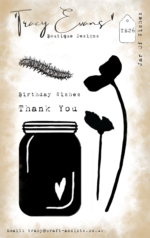 Tracy Evans Jar Of Wishes A7 Stamp (TE026) Tracy Evans Jar Of Wishes A7 Stamp (TE026)