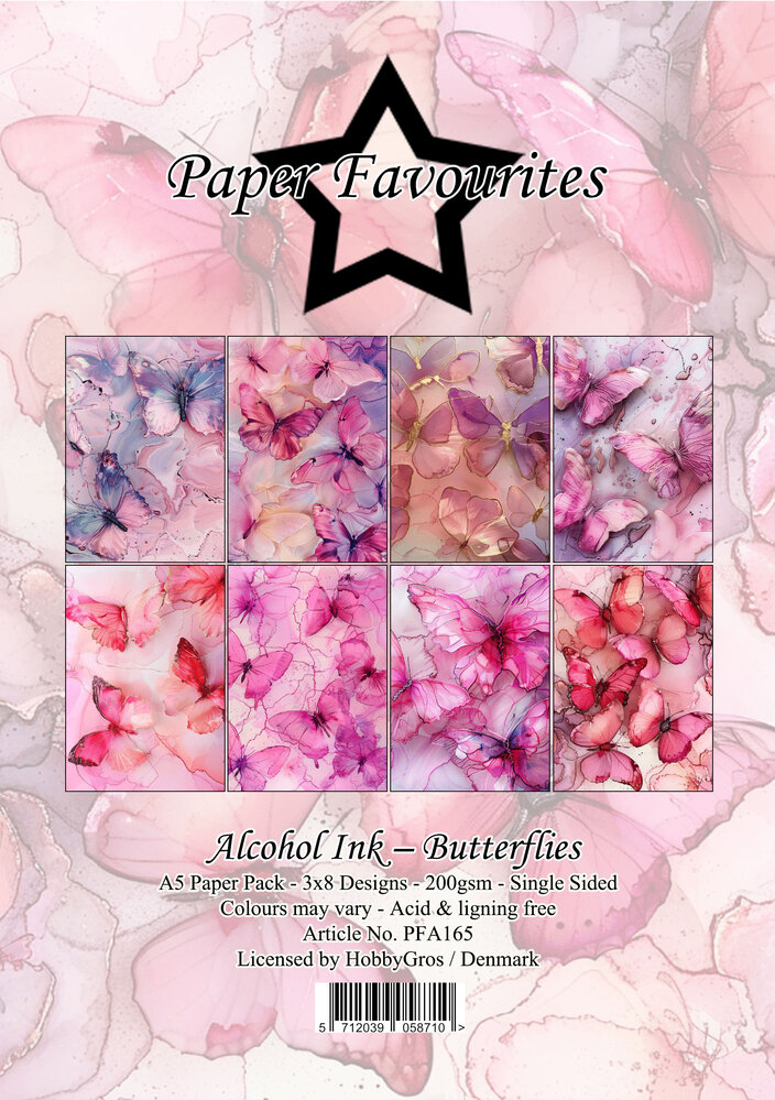 Paper Favourites Alcohol Ink Butterflies A5 Paper Pad (PFA165)