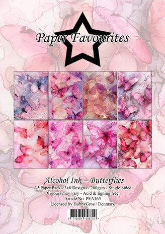 Paper Favourites Alcohol Ink Butterflies A5 Paper Pad (PFA165)