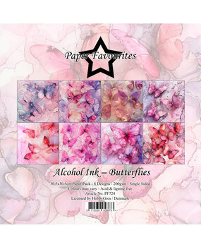 Paper Favourites Alcohol Ink Butterflies 12x12 Inch Paper Pad (PF724)