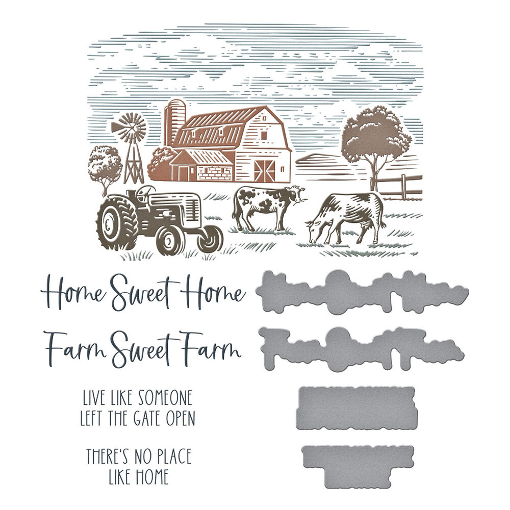 Spellbinders Farm Sweet Farm Registration BetterPress Plate & Die Set (BPR-019) (DISCONTINUED) Spellbinders Farm Sweet Farm Registration BetterPress Plate & Die Set (BPR-019) (DISCONTINUED)