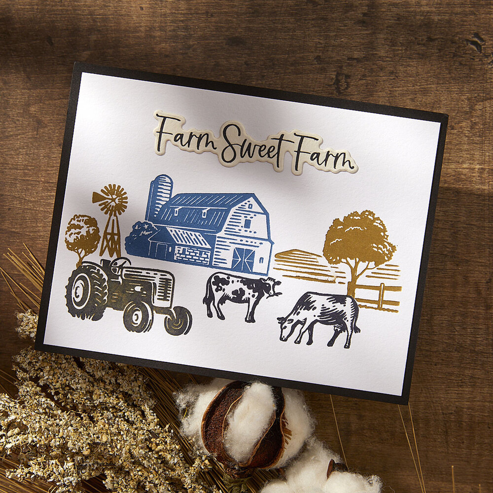 Spellbinders Farm Sweet Farm Registration BetterPress Plate & Die Set (BPR-019) (DISCONTINUED) Spellbinders Farm Sweet Farm Registration BetterPress Plate & Die Set (BPR-019) (DISCONTINUED)