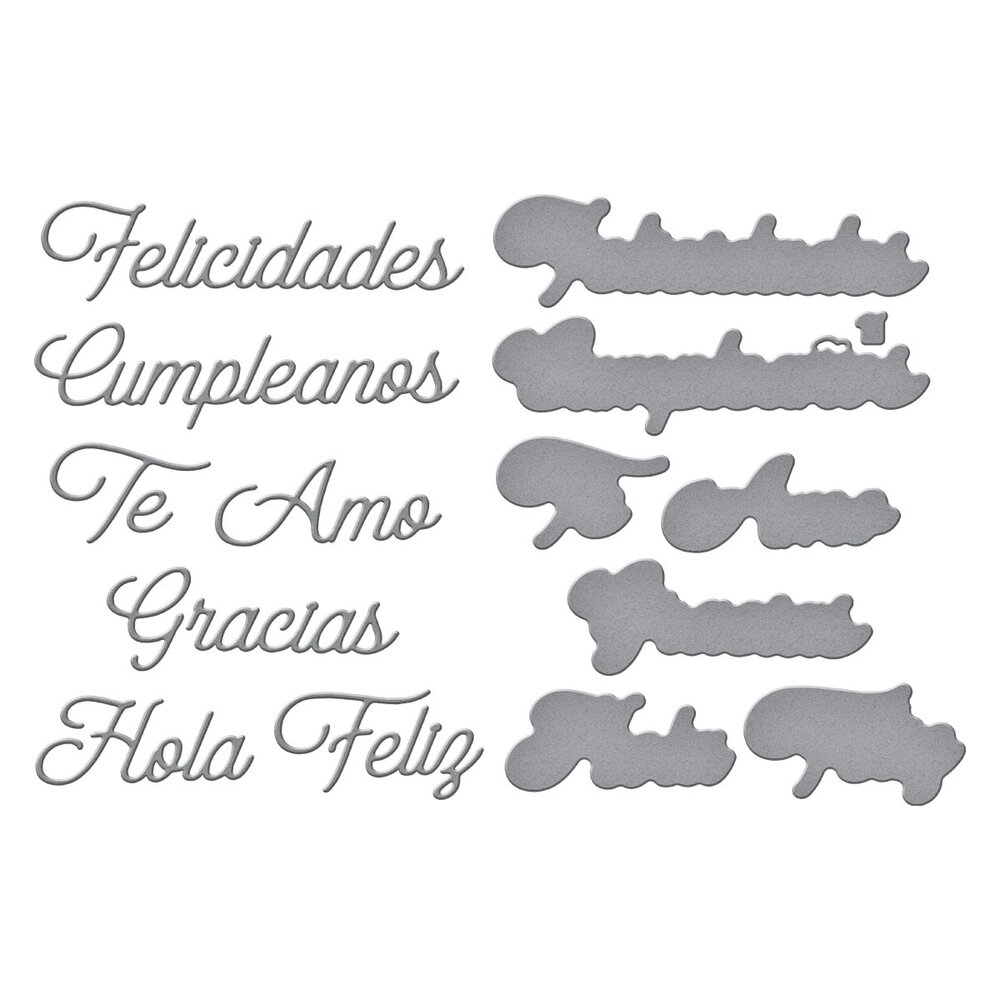Spellbinders Spanish Everyday Sentiments Etched Dies (S4-1410) Spellbinders Spanish Everyday Sentiments Etched Dies (S4-1410)