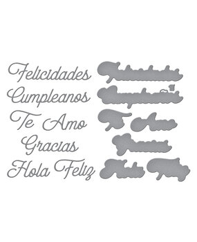 Spellbinders Spanish Everyday Sentiments Etched Dies (S4-1410)