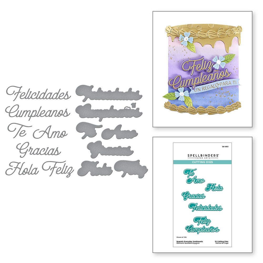 Spellbinders Spanish Everyday Sentiments Etched Dies (S4-1410) Spellbinders Spanish Everyday Sentiments Etched Dies (S4-1410)