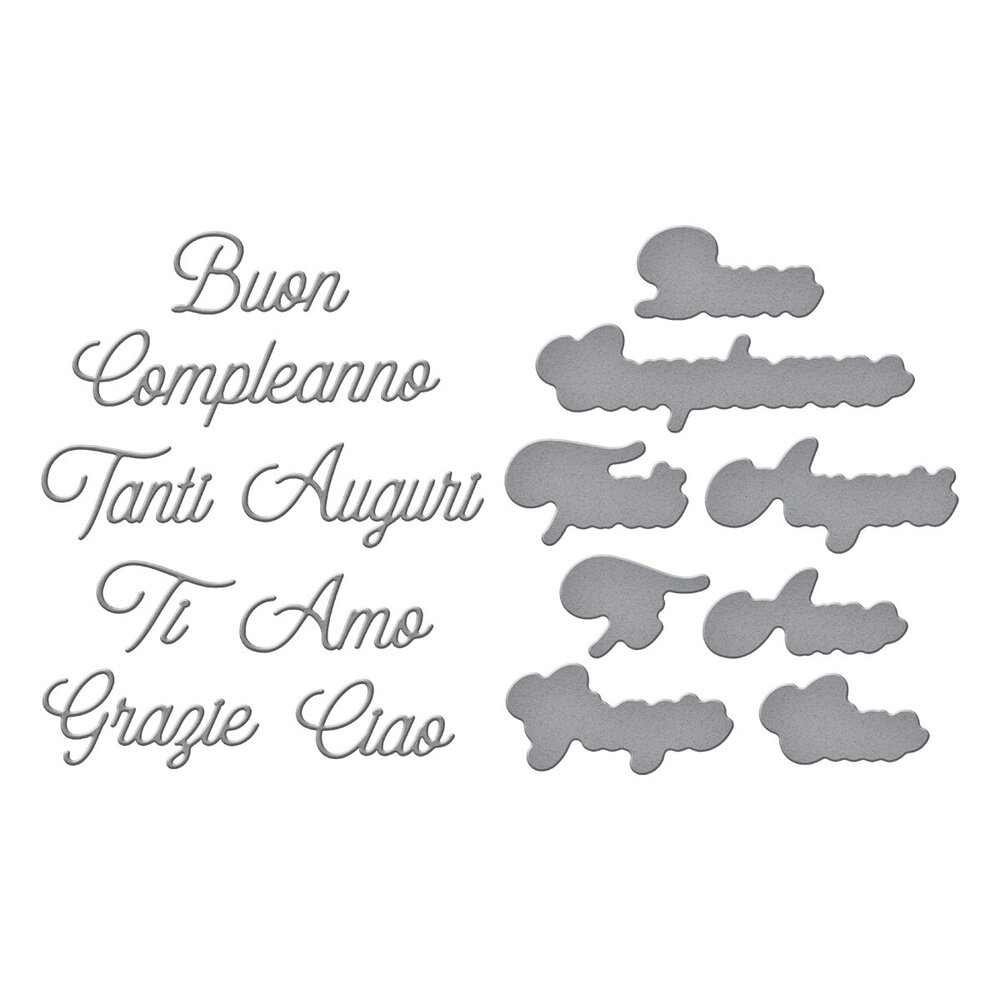 Spellbinders Italian Everyday Sentiments Etched Dies (S4-1411) Spellbinders Italian Everyday Sentiments Etched Dies (S4-1411)