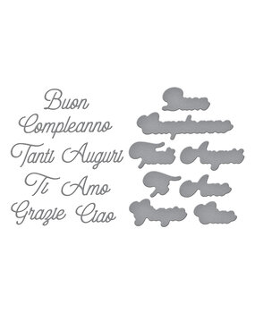Spellbinders Italian Everyday Sentiments Etched Dies (S4-1411)