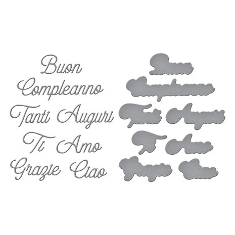 Spellbinders Italian Everyday Sentiments Etched Dies (S4-1411) Spellbinders Italian Everyday Sentiments Etched Dies (S4-1411)