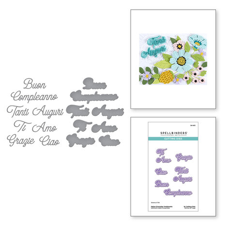 Spellbinders Italian Everyday Sentiments Etched Dies (S4-1411) Spellbinders Italian Everyday Sentiments Etched Dies (S4-1411)