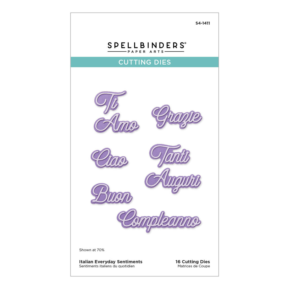 Spellbinders Italian Everyday Sentiments Etched Dies (S4-1411) Spellbinders Italian Everyday Sentiments Etched Dies (S4-1411)
