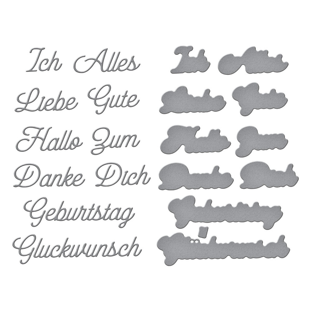 Spellbinders German Everyday Sentiments Etched Dies (S5-674) Spellbinders German Everyday Sentiments Etched Dies (S5-674)
