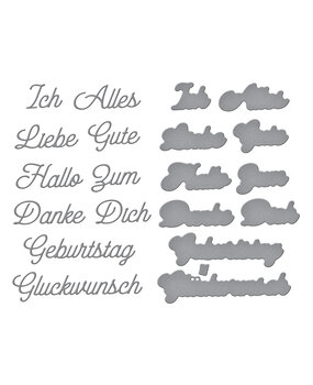 Spellbinders German Everyday Sentiments Etched Dies (S5-674)