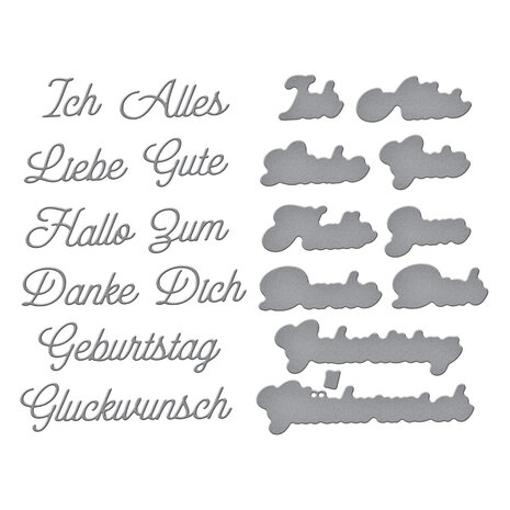 Spellbinders German Everyday Sentiments Etched Dies (S5-674) Spellbinders German Everyday Sentiments Etched Dies (S5-674)