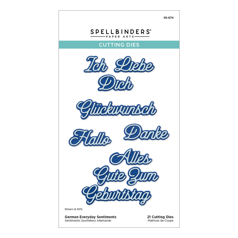 Spellbinders German Everyday Sentiments Etched Dies (S5-674) Spellbinders German Everyday Sentiments Etched Dies (S5-674)