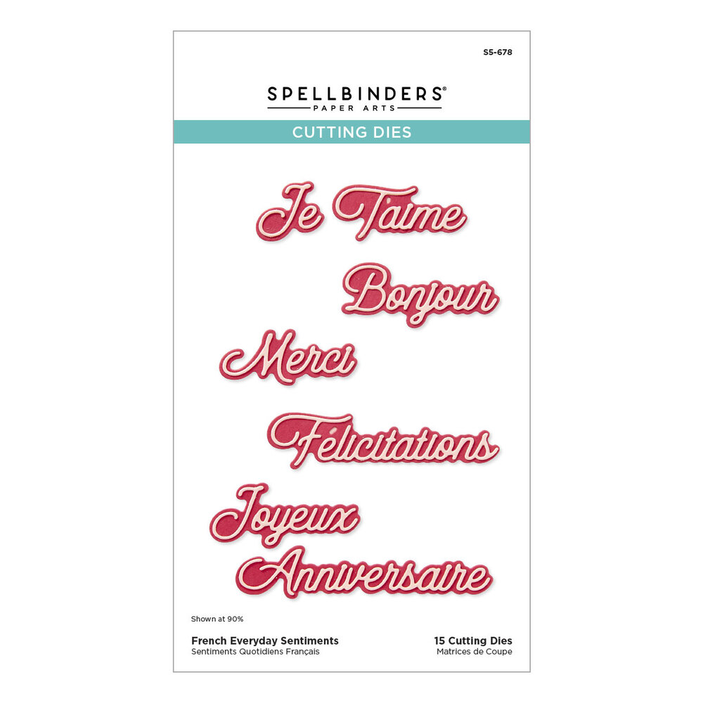 Spellbinders French Everyday Sentiments Etched Dies (S5-678) Spellbinders French Everyday Sentiments Etched Dies (S5-678)