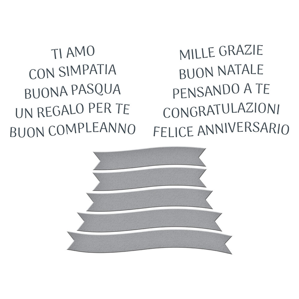 Spellbinders Italian Sentiments BetterPress Plate & Die Set (BP-265) Spellbinders Italian Sentiments BetterPress Plate & Die Set (BP-265)